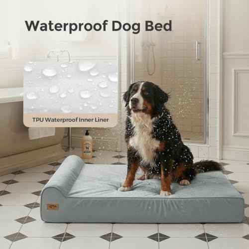 XXL 35D Memory Foam Dog Bed for Extra Large Dogs (XX-Large / Light Blue)