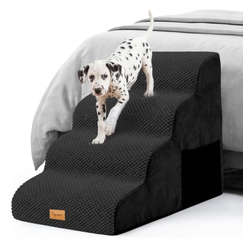 High Density Foam Dog Steps 4 Tiers (Black / 28.5*15.7*20.5)