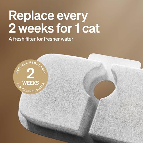 6 Packs Replacement Filters for Dockstream Cat Water Fountain PLWF105 (White / 6 Filters)