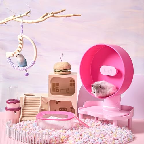 Super‑Silent Hamster Exercise Wheel (10.2inch / Raspberry Pink)
