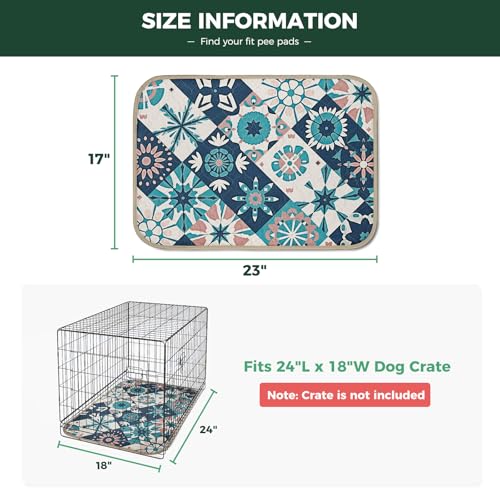Washable Pee Pads for Dogs (Tie-dye Beige / 17" x 23" (2 Packs))