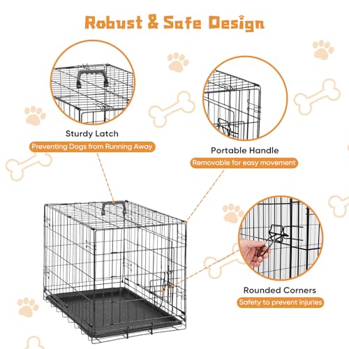 Dog Crate Single Door 30 Inch Portable Puppy Dog Cage (30.0"L x 18.1"W x 19.5"H)