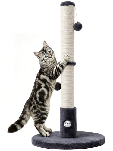 Funny Cat Scratching Posts Sturdy Scratcher Posts 33'' Grey (Dark Grey / 33‘’)