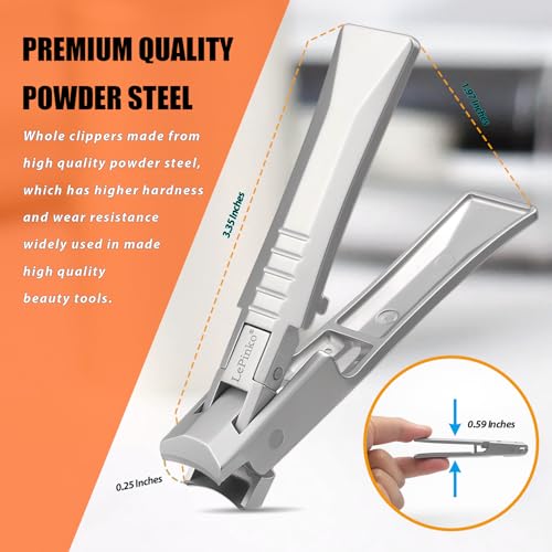 Nail Clipper for Thick Toenails and Fingernails (2PCS Portable Curved)