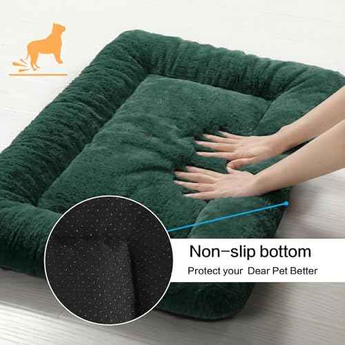Dog Crate Pad Washable Dog Bed for Crate Large Cozy Mat 48 (48.0"L x 30.0"W x 1.0"Th / Green)