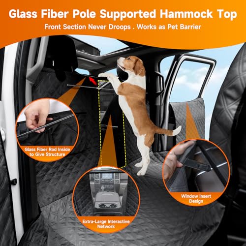 XL Dog Truck Seat Cover with Car Door Protector (Black)