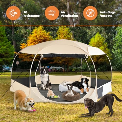 XXLarge Popup Portable Dog Houses (Beige)