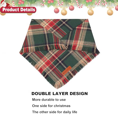 Christmas Dog Bandanas with Tassels Edges (Large / Christmas-1)