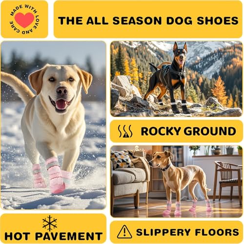Dog Shoes for Dogs (Light Pink / Width 2.75 in)