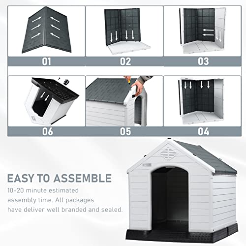 Large Dog House (Gray / 38.8"L x 35"W x 37.4"H)