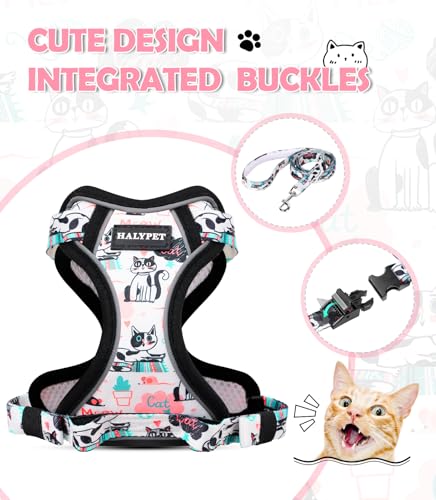 Cat Harness and Leash Set[MAX Safety 4th (H603 Pro Inky Meowy / X-Small (4-6lb))