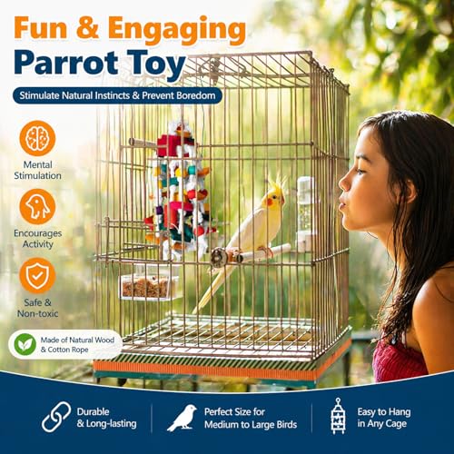 Large Parrot Cage Toy (Colorful1)