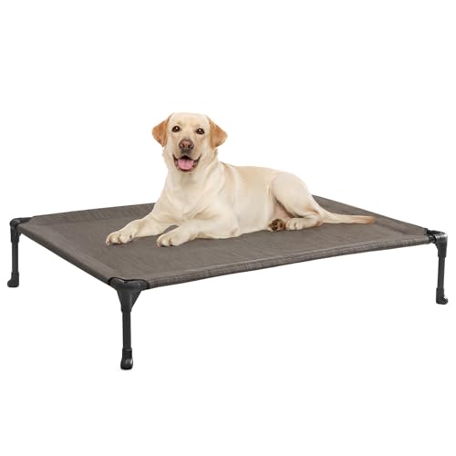 Outdoor Elevated Dog Bed Large Sized Dogs (42.0"L x 30.0"W x 7.0"Th / Brown)
