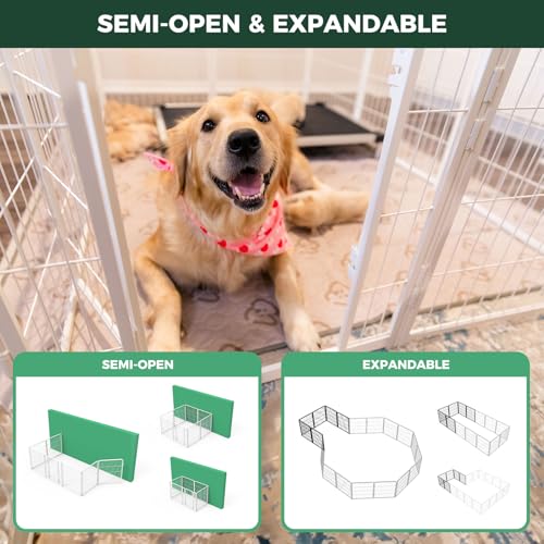 Homeplus Indoor Dog Playpen (White / 32"H)