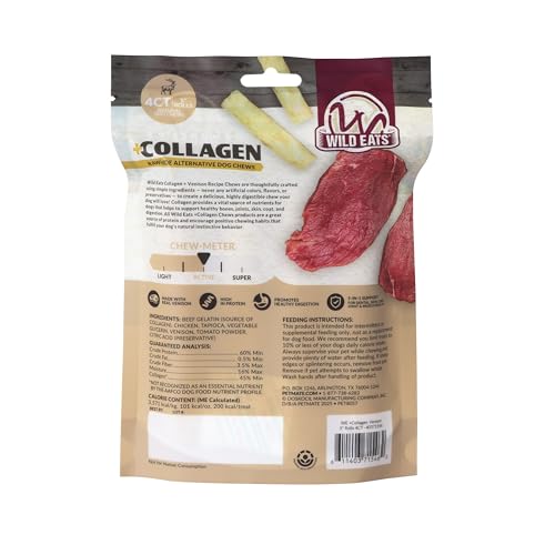 Venison Flavor Collagen Cheek Roll 5" Chew 4pk Pig Ear Substitute (8 Ounce (Pack of 4))