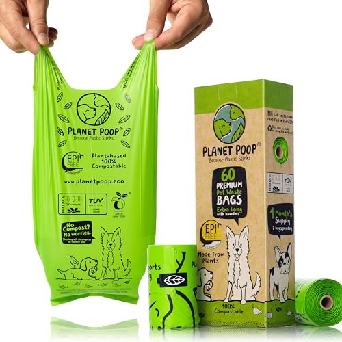 Home Compostable Dog Poop Bags Extra (60 Count (Pack of 1))