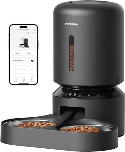 Automatic Cat Feeder for 2 Cats (Black / Dual Tray with WiFi)