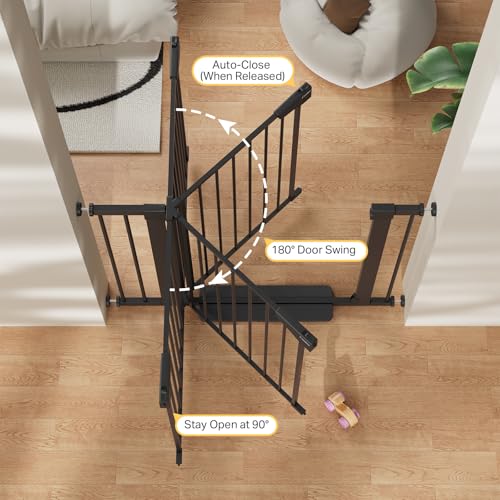 36 in Extra Tall Baby Gate for Doorways (Black / 30-40.6"W x 36"H)