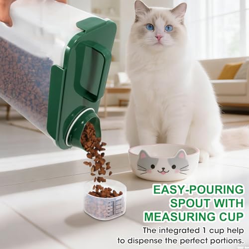 10 Lbs Cat Dog Food Storage Container (Dark Green / 12 Qt)