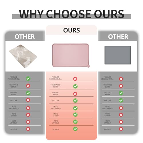 Silicone Pet Feeding Mat (Misty Rose / 24" x 16")