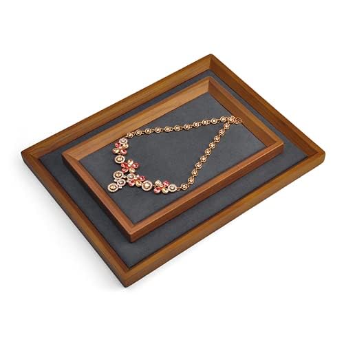 Small Wood Jewelry Tray (Gray / 9.1" x 5.9" x 0.7")