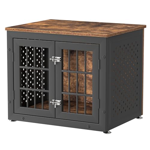 26" Heavy Duty Dog Crate Furniture for Small Dogs (26.0"L x 20.4"W x 21.7"H / Brown)