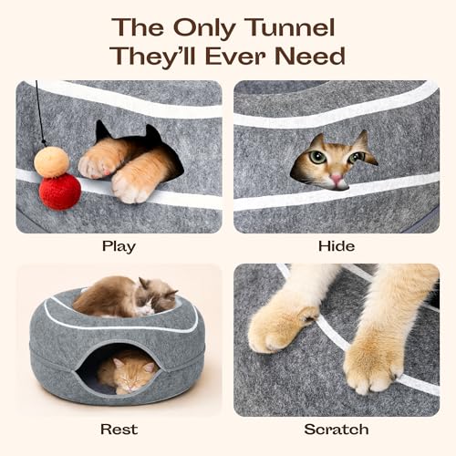 Peekaboo Cat Cave Donut (Dark Gray)