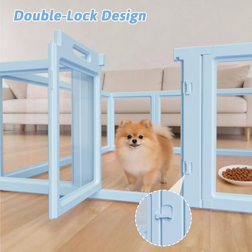DIY Clear Acrylic Dog Playpen House (Sky Blue / 23.6"H)