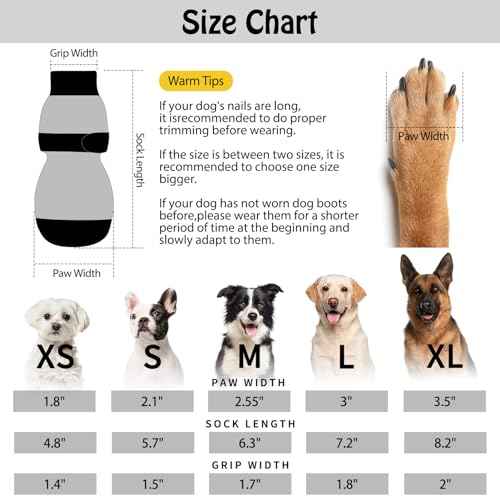 Anti Slip Dog Socks to Prevent Licking Paws for Hardwood Floors (Owl-Dark Grey / Large (4 Count))