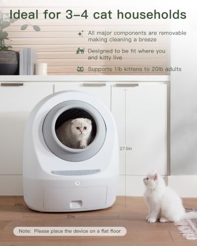 Casa Leo Automatic Self Cleaning Cat Litter Box Bundle with App Control (Leo Gray)