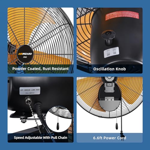 Pro Series 20 inch Oscillating High Velocity Wall Mount Fan (20 inch - Indoor)