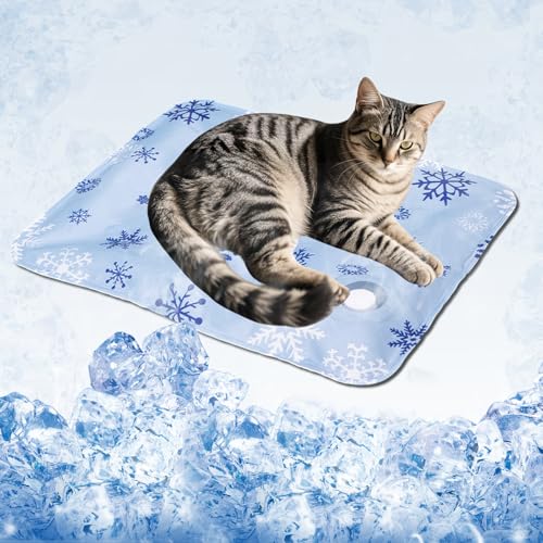 Cooling Dog Bed (Blue snowflakes / 20''*16'' Small)
