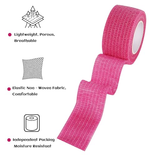 24 Rolls Elastic Self Adhesive Bandage Wrap 1 Inch (1 Inch-24 Count Color)