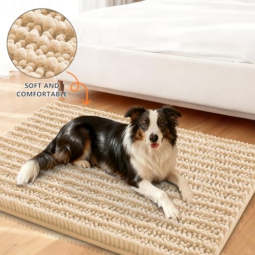 Dog Door Mat for Muddy Paws 40x32 (Layered-Beige / 40"X32")