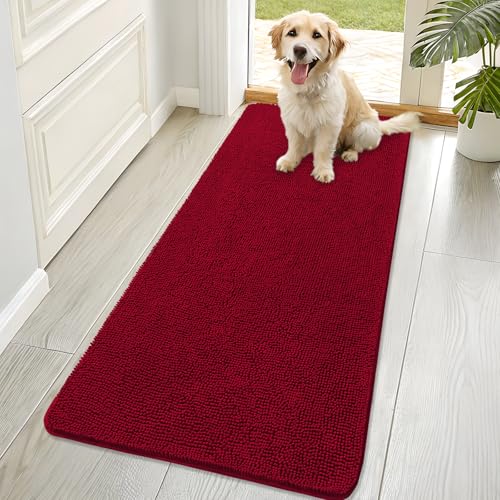 Dog Door Mat for Muddy Paws 70x32 (Red / 70" X 32")