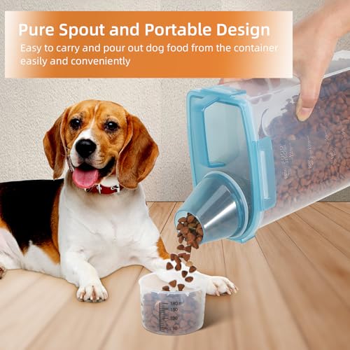 3 5Lbs Airtight Small Cat Dog Pet Food Storage Containers BPA Free ((Clear Grey X2)&(Clear Blue X2) / 3L-4pack)