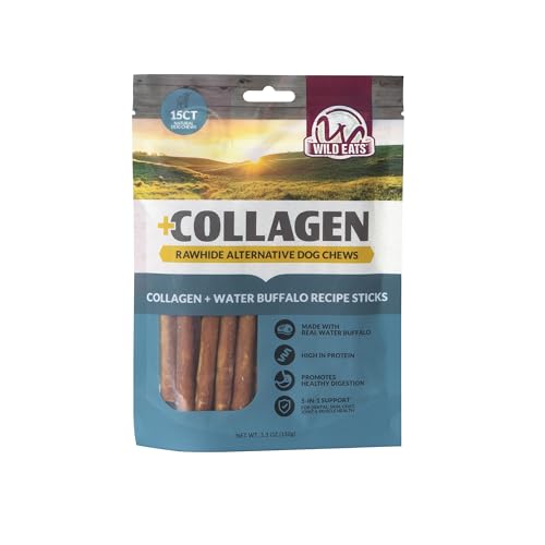 Water Buffalo Collagen Sticks for Dogs (5.3 Ounce (Pack of 15))
