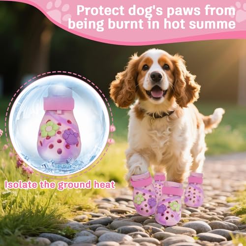 Tie Dye Dog Shoes for Hot Pavement (L (50-80 lbs))