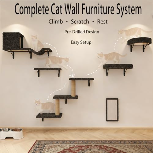 Cat Wall Shelves (Dark Gray)