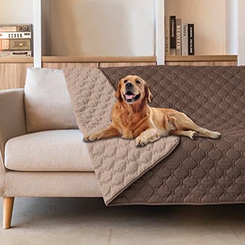 Waterproof Dog Blankets for Large Dogs (82x120 Inch (Pack of 1) / Dark Chocolate/Light Chocolate)