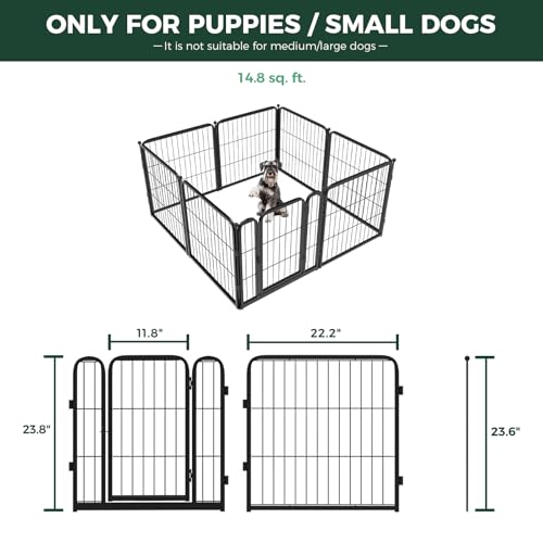 Homeplus Indoor Dog Playpen with Washable Pee Pad (Black / 24"H)
