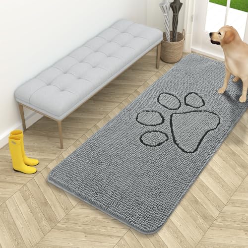 Dog Door Mat for Muddy Paws 54x24 (Grey / 54" X 24")