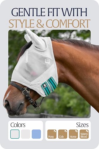 Algard Soft Mesh Horse Fly Mask with Ears (Light Blue / Horse)