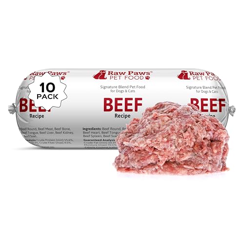 Frozen Raw Beef Recipe Dog & Cat Food (1 Pound (Pack of 10))