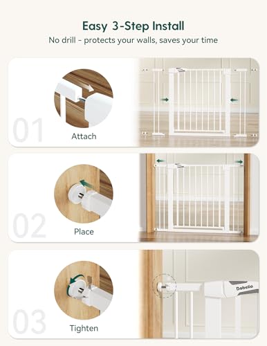 29 55" Extra Wide Baby Gate with Door (White / 30" Tall, 29-55" Wide)