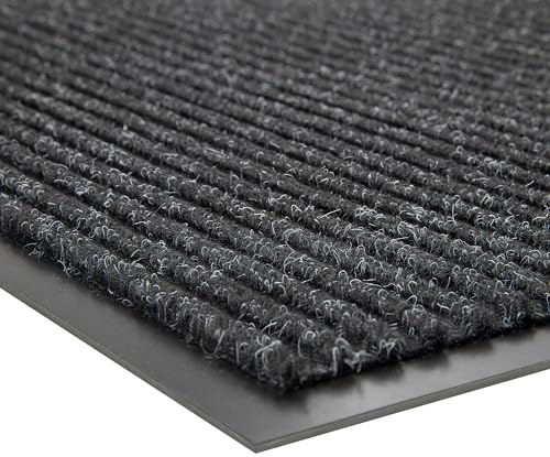 Front Door Mat (3' x 6' (Rectangular) / Black Striped)