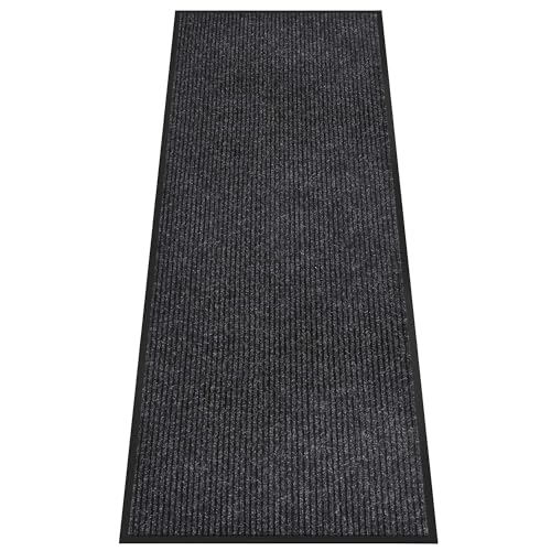 Indoor Outdoor Door Mat (Black Striped / 3' x 10' (Rectangular))