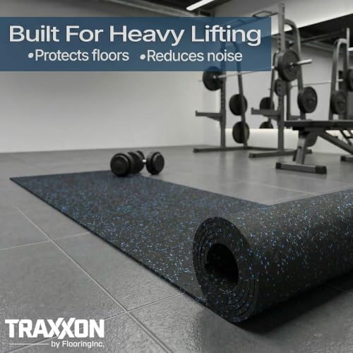 Traxxon by FlooringInc Rubber Gym Flooring Roll (Blue / 72"L x 48"W x 0.3"Th)