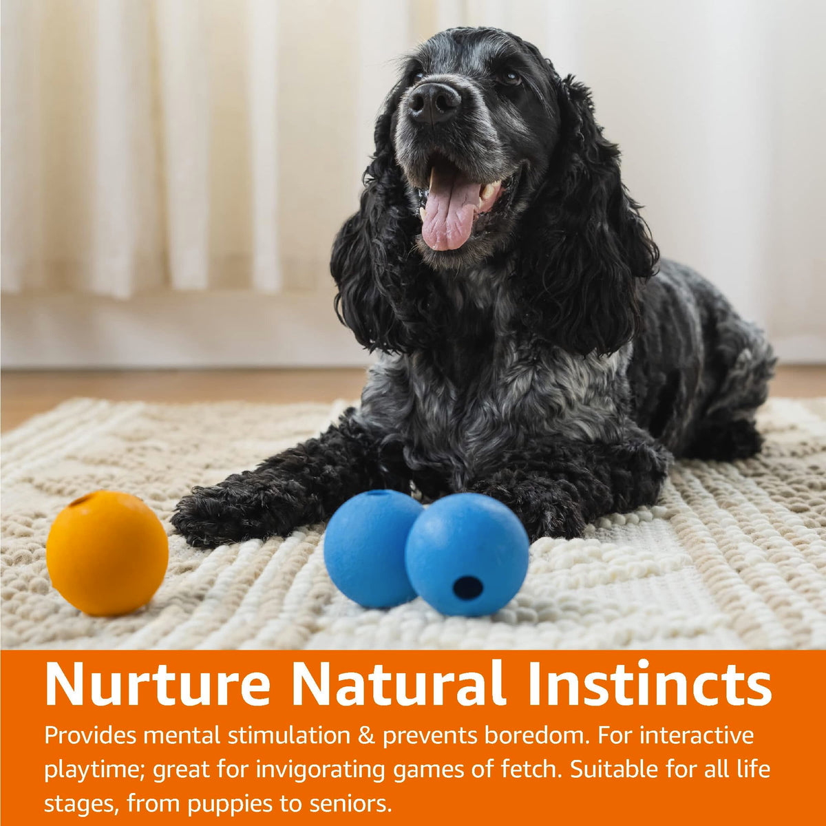 Interactive Bouncy Supreme Durable Natural Rubber Dog Toy Balls (Supreme Balls (Pack of 3) / 2.5 inch)