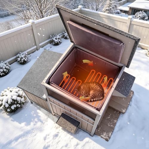 Extra Large Outdoor Heated Cat House Insulated 2